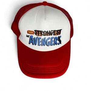 Red and white Thor Avengers trucker cap #Avengers #Thunderbolt